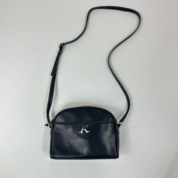Vintage Kitamura Motomachi Japanese Brand Navy Blue Leather Crossbody Bag - Picture 1 of 10